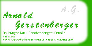 arnold gerstenberger business card